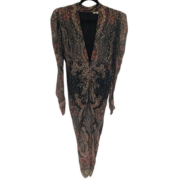 Rococo Sand Nott Midi Dress In Black Size Small - Picture 2 of 16